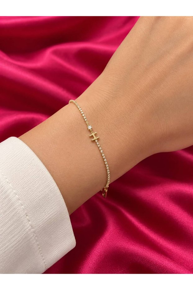 Letter Design Stone Elegant Bracelet 316L Stainless Steel - Anti-Allergic