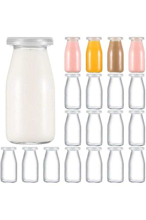 20PCS Yoghurt Jars pudding Jar with Lid Glass Container With Lid For Milk Jams Jelly Mousse Yogurt 100ml
