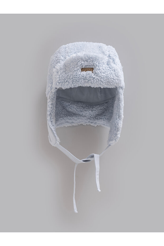 Baby Boy Welsoft Hat with Ear Protection Winter Hat Lace-Up Plush Beanie (3-18 Months)