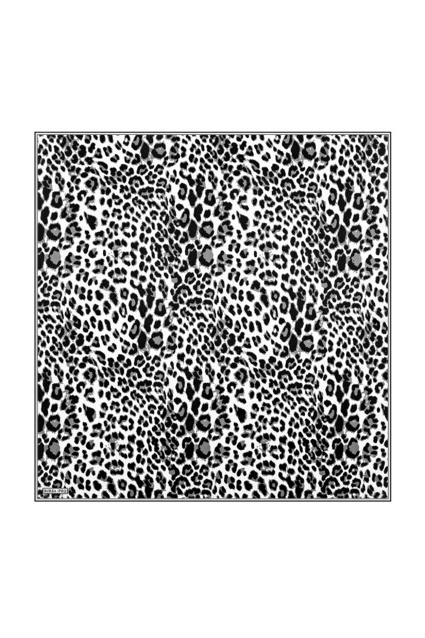 Gray Leopard Pattern Silk Handkerchief