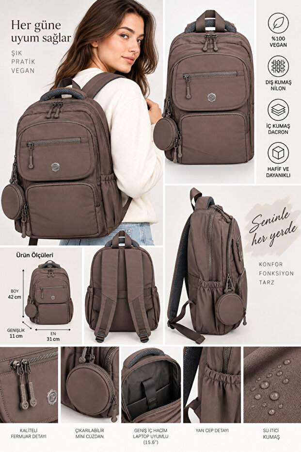 Unisex Backpack with Wallet