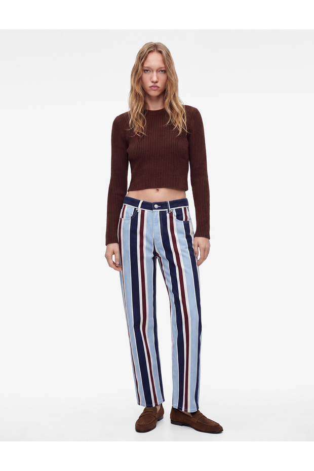 Crew Neck Long Sleeve Slim Fit Basic Crop Knit Sweater
