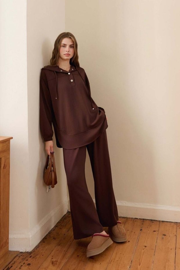 Anita Snap Detail Set Brown
