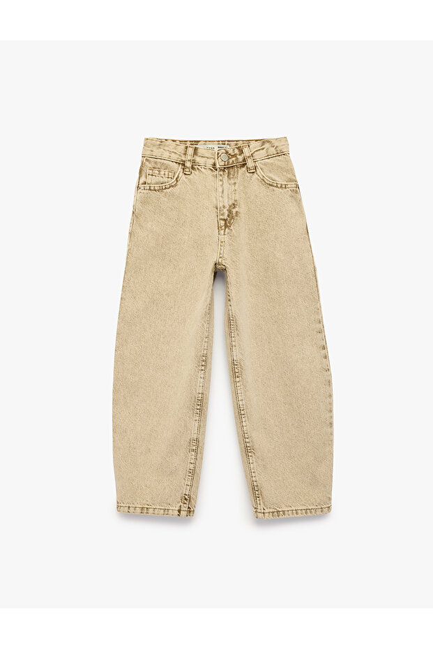 Cotton Baggy Denim Trousers with Pockets