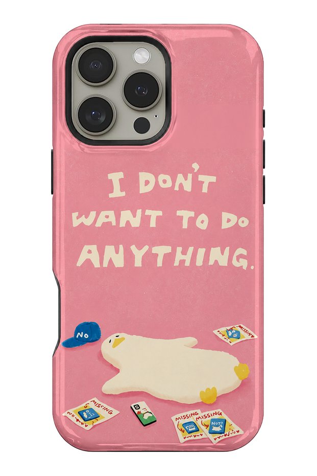 Compatible with iPhone 15 Pro - No-Ask Duck, Dual Layer Tough Cover, Glossy Surface Protective Glossy Case