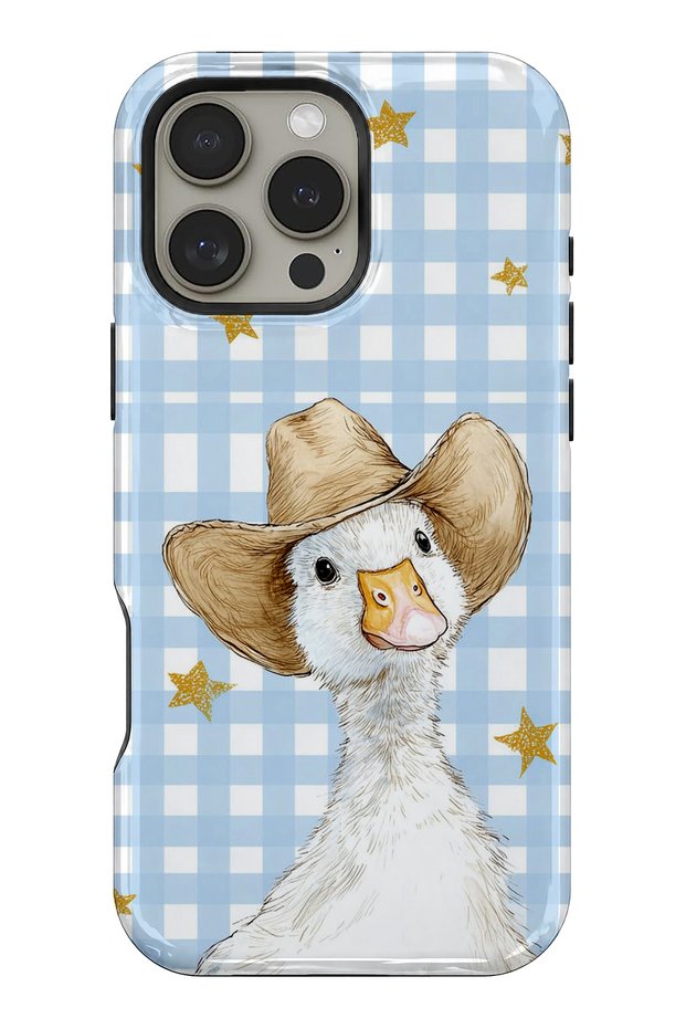 Compatible with iPhone 14 Pro Max - Duck in a Hat, Double Layer Tough Cover, Glossy Surface Protective Glossy Case