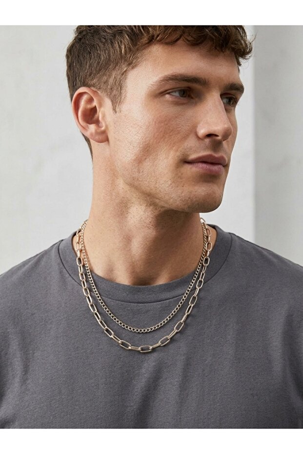 Men's Chain Necklace Set 2 Pieces