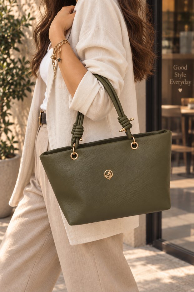 Women's Knotted Hand and Shoulder Bag Stylish for Daily Use