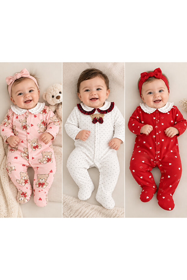 Newborn 100% Cotton Booties Romper