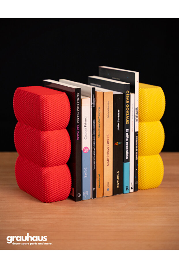 Modern Bubble 2-Pack Book Holder Support - Decorative Desk & Bookshelf Organizer