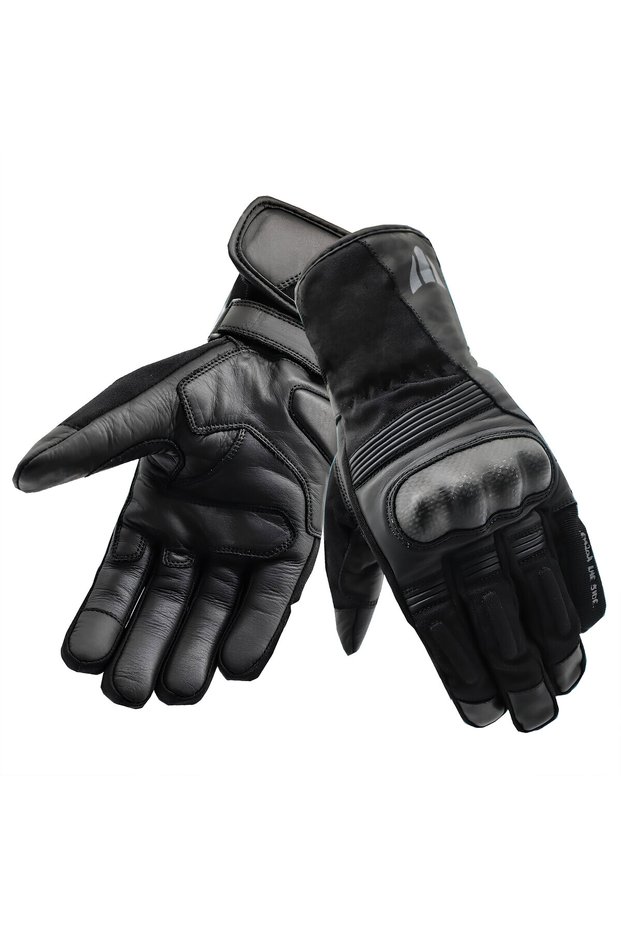 Carbon H2O Black Motorcycle Gloves