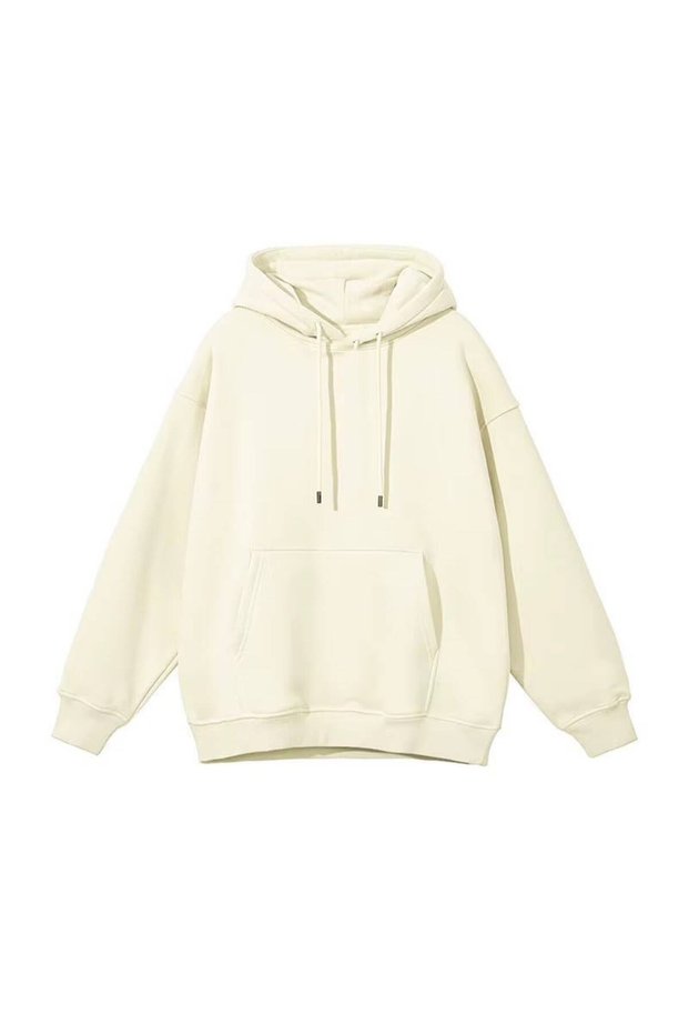 Unisex Oversize 3 Thread Raster Hooded Sweatshirt with Kangaroo Pocket