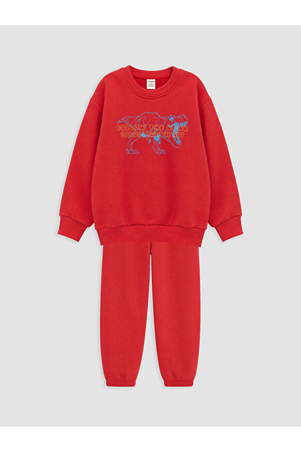 Printed boys' thick tracksuit set