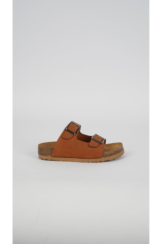 An-312 Genuine Leather Cork Sole Anatomical Slippers P.F.G.-Tan - 27