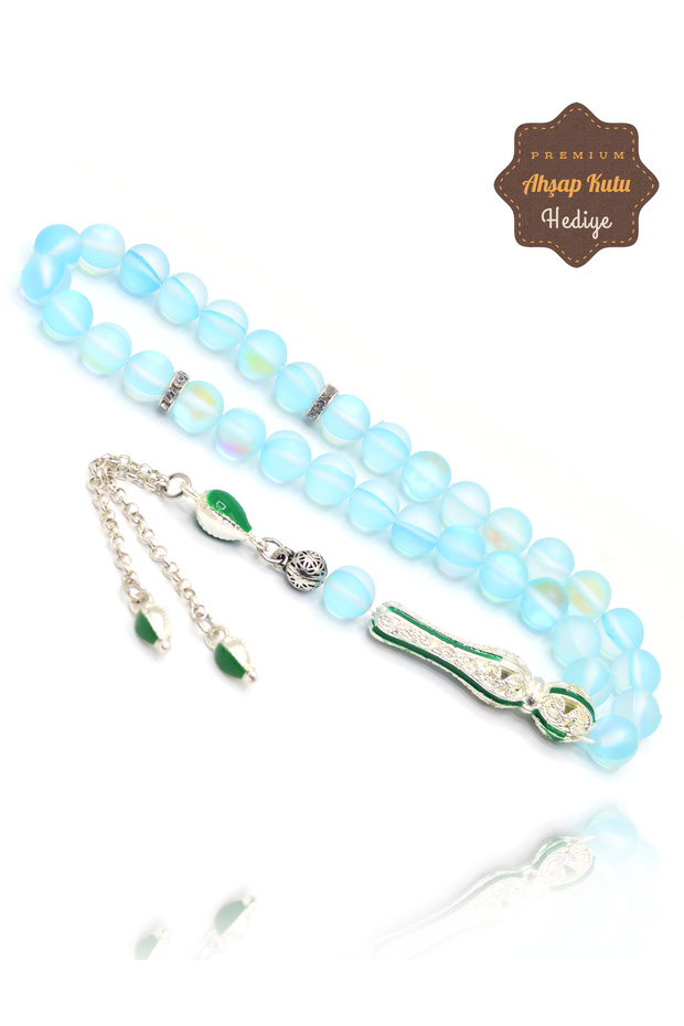 Sphere Cut Alpaca Tasseled Green Quartz Natural Stone Prayer Beads 201025903