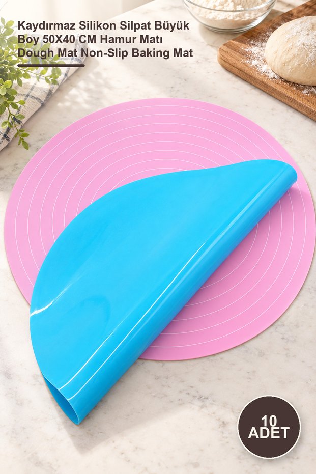 10 Pieces of Dough Rolling Mat – Non-Slip Silicone Silpat Large Size 50X40 cm Dough Mat Dough Mat Non-Slip Baking Mat