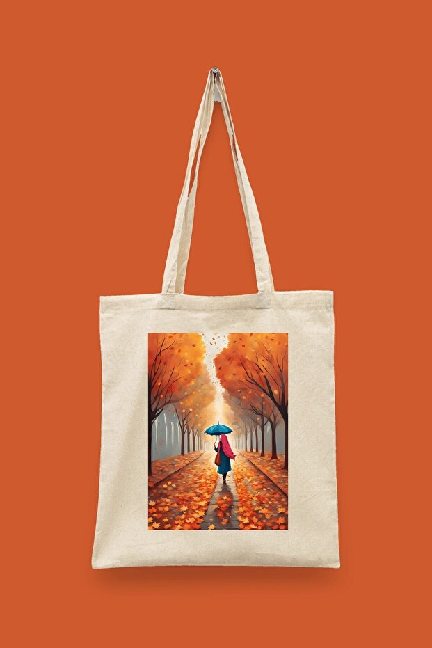 A Day in Autumn Islamic Series Tote Bag Printed Cloth Bag