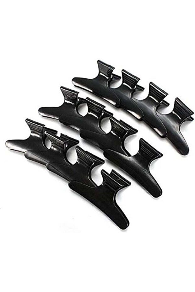 Professional Hair Sectioning Clips, Black, 12-Piece Set