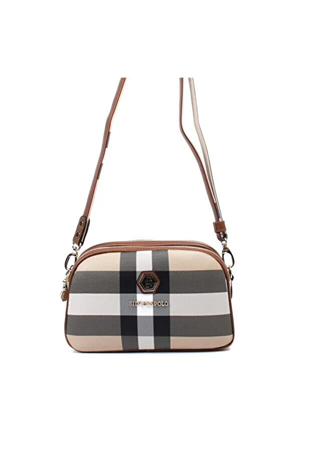 Beige - Tan Plaid Women's Crossbody Bag Sp745