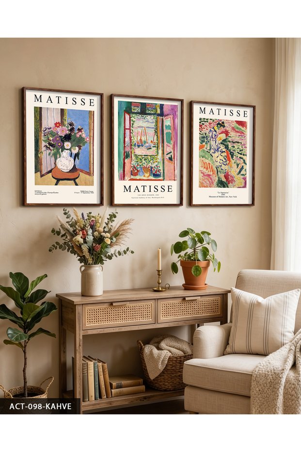 Matisse Art 3 Piece Wooden Framed Painting Act