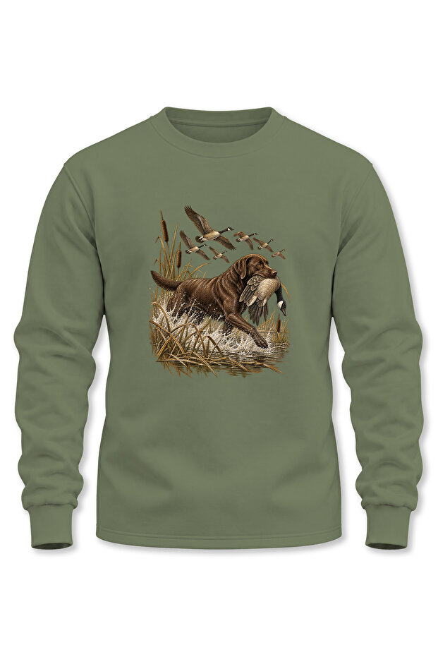 Labrador Printed Long Sleeve 3 Thread Raster Hunter Sweatshirt