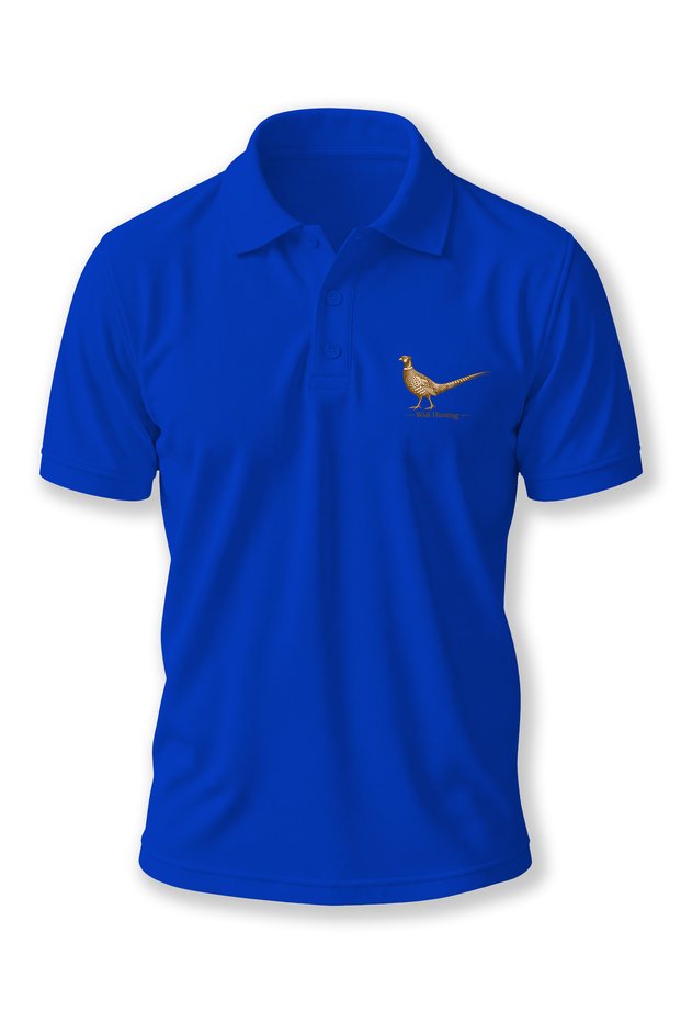 Polo Collar T-Shirt Minimalist Nature Pheasant Printed Buttoned