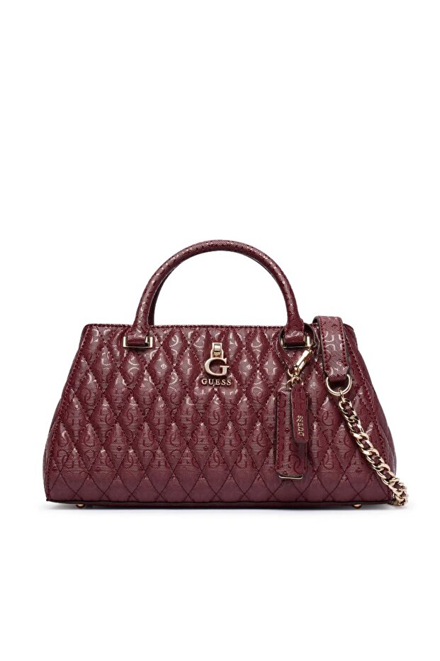 Women's Handbag Quilted Monogram Patterned Chain Strap Zippered Stylish Daily Shoulder Bag