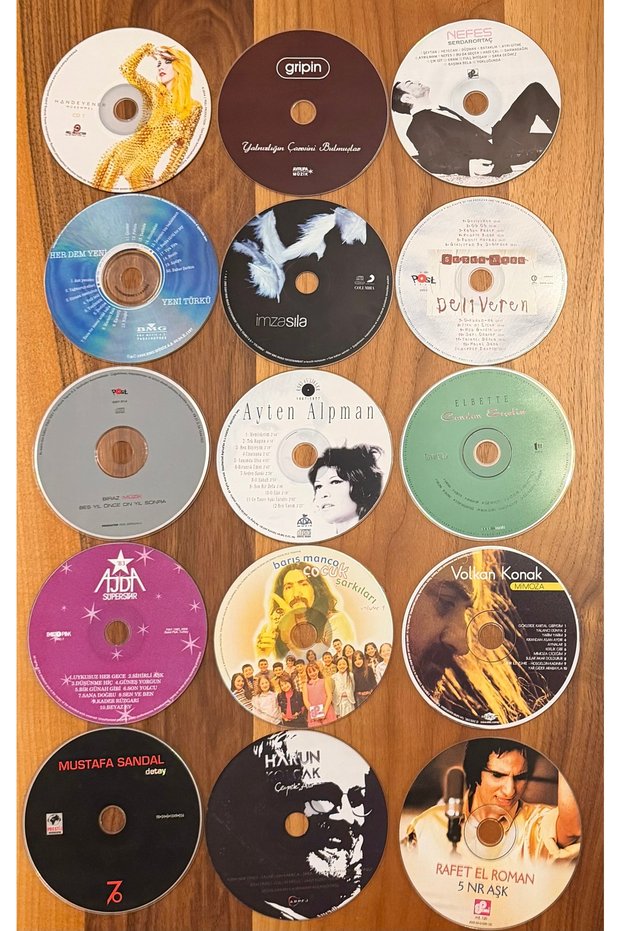 15 Turkish Pop Cds (No Cardboard or Boxes, Only the Cds as Shown in the Photo Will Be Sent) Set:3