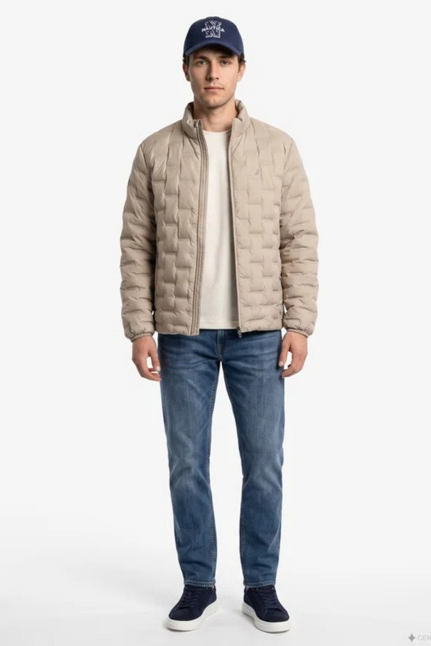Men's Beige Water Repellent Coat