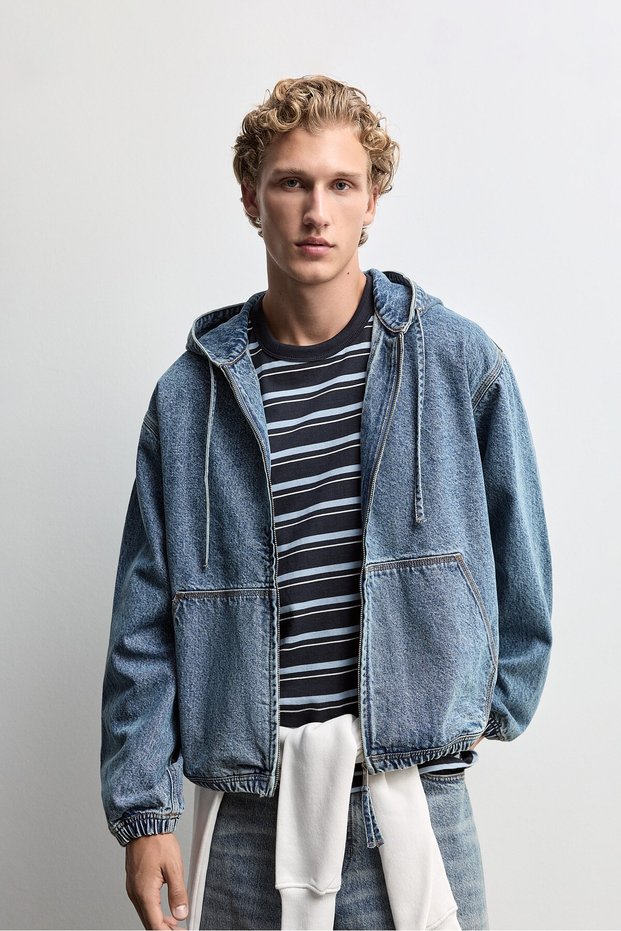 Kapüşonlu denim ceket