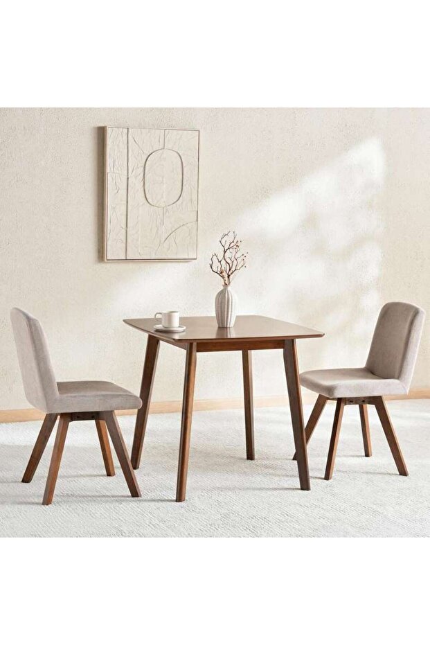 SYLAS 1+2 DINING SET VENEER - WALNUT & GREY