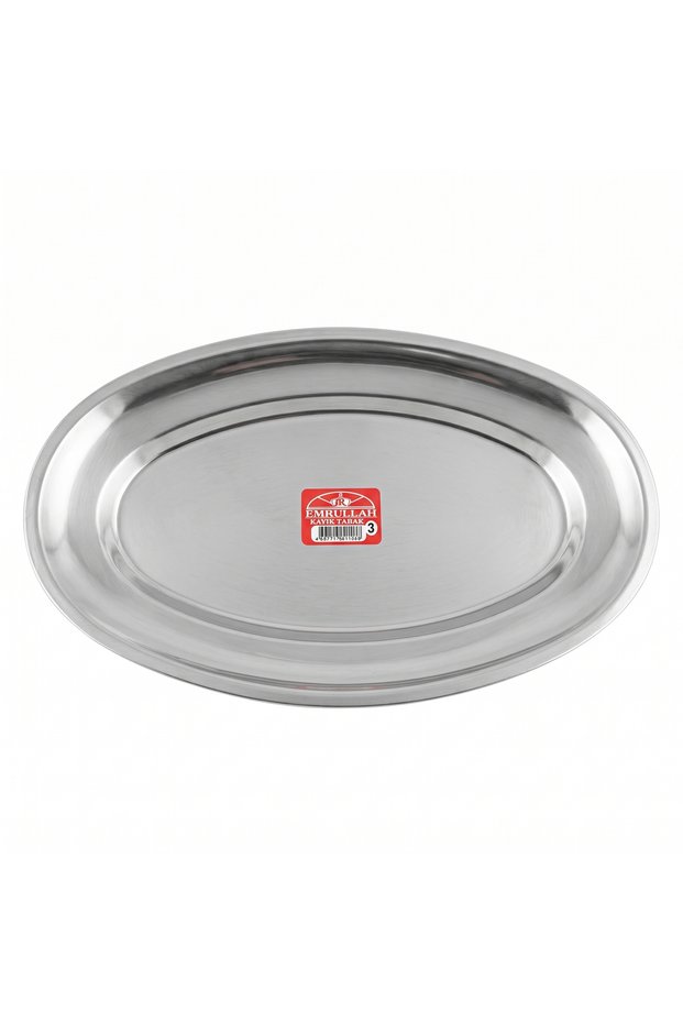 Stainless Steel Flat Kebab Plate No:3 Large Size 28,00X16,50 cm Set of 2 Alexander Adana Kebab Plates