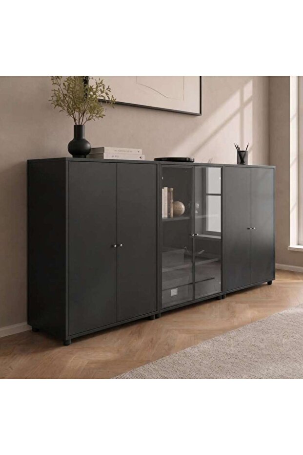 HALPERT OFFICE CABINET MEDIUM - BLACK