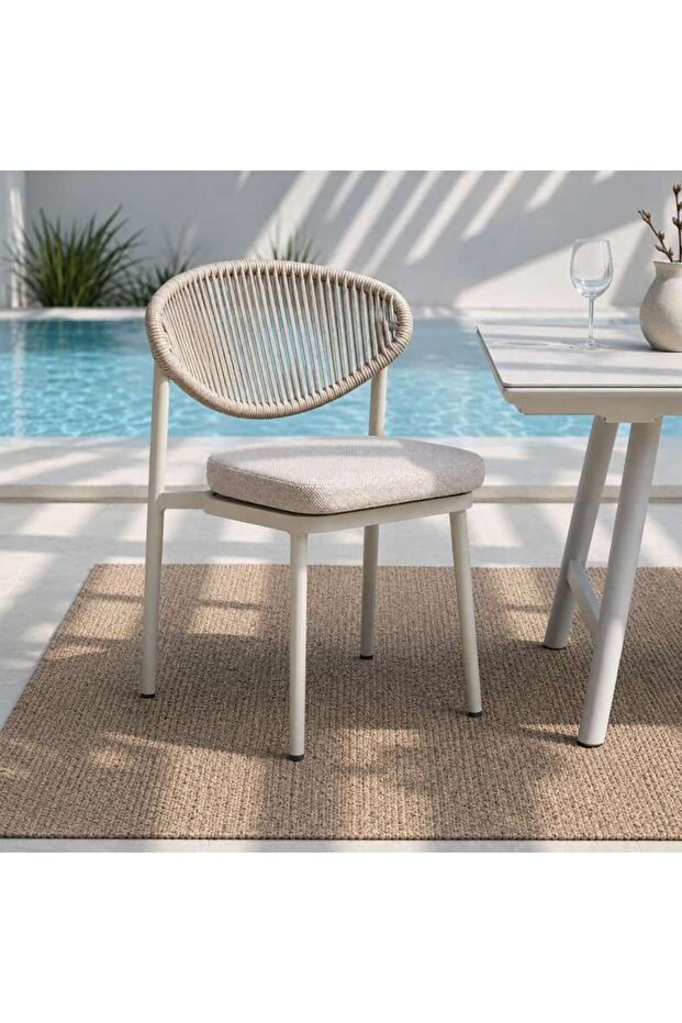 PARASIO OUTDOOR DINING CHAIR- CREAM