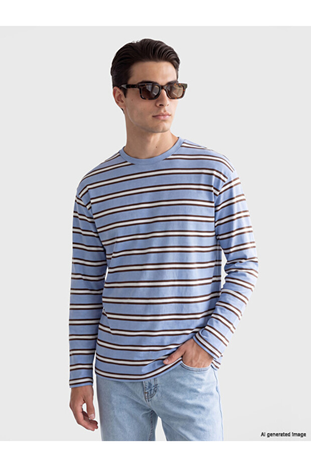 Crew Neck Striped Men's T-Shirt