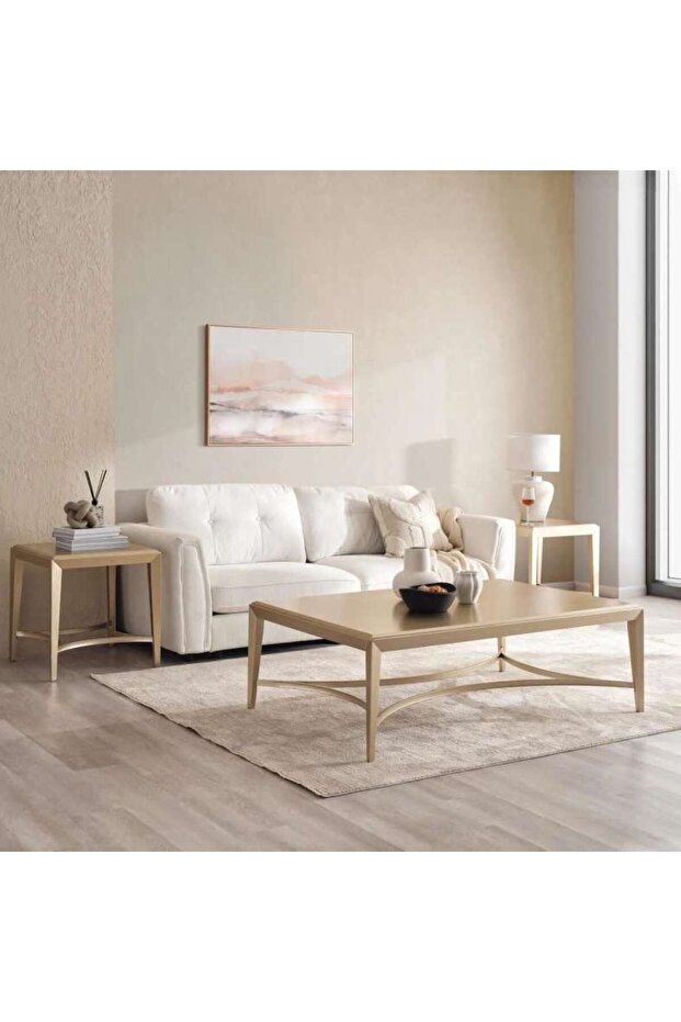 TOADKING COFFEE TABLE 2 END TABLE SET - BEIGE