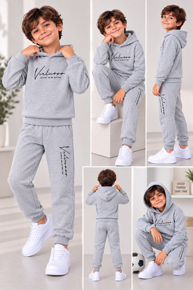 Vutuouse Printed Boys' Tracksuit Set 3*12 Years A++
