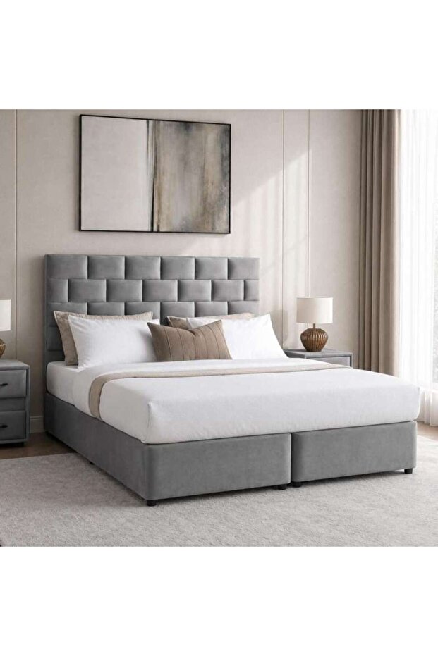 AETHER KING BED 180X200 CM - GREY