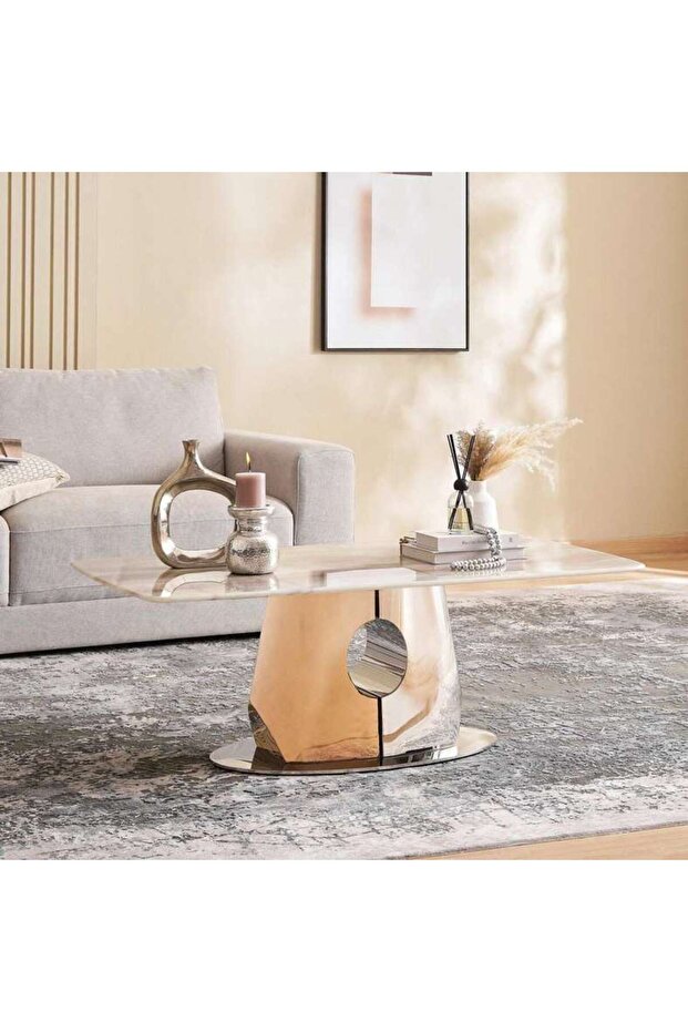 ROSELLE COFFEE TABLE - SILVER ROSE GOLD