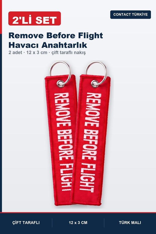 Remove before Flight Aviator Keychain Double Sided Embroidery Motor and Car Keychain