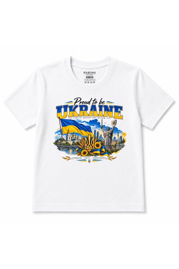 Proud Ukraine Heritage Trident & Kyiv Graphic Kids T-Shirt