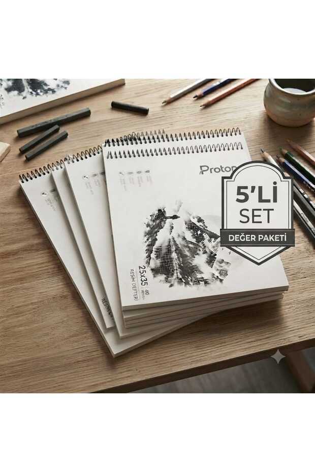 Spiral Picture Notebook 25X35 40 Sheets Set of 5
