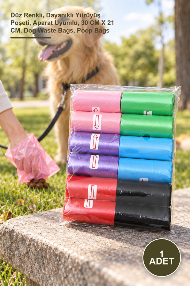1 Piece Dog Waste Bag – Solid Color, Durable Walking Bag, Apparatus Compatible, 30 cm X 21 Cm, Dog Waste Bags, Poop Bags