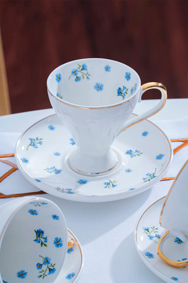 Pierre 6-Person Porcelain Coffee Cup Set - 90 ml