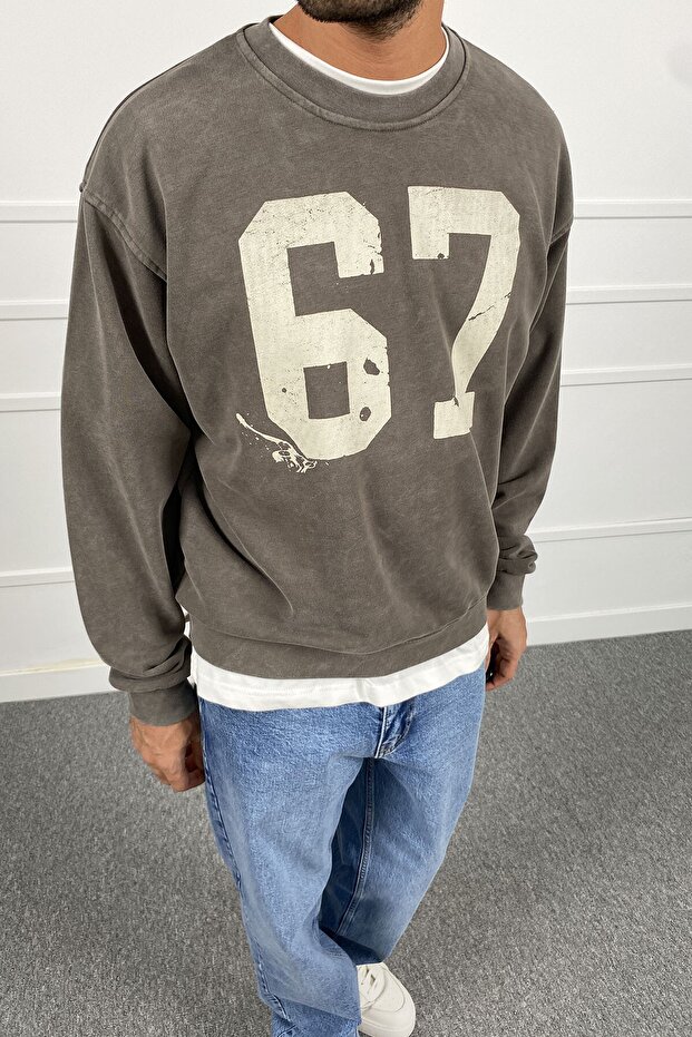67 Printed Boxy Fit Sweatshirt