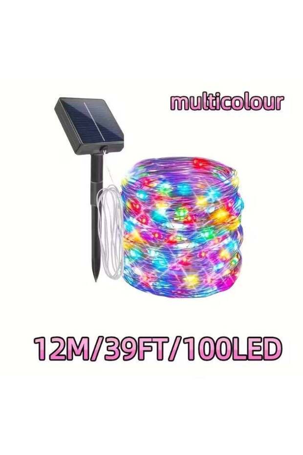 Solar Powered LED String Lights, LED Waterproof Outdoor Fairy Lights for Garden, Patio, Balcony, Ramadan & Party Decorations (White, 8 Modes)