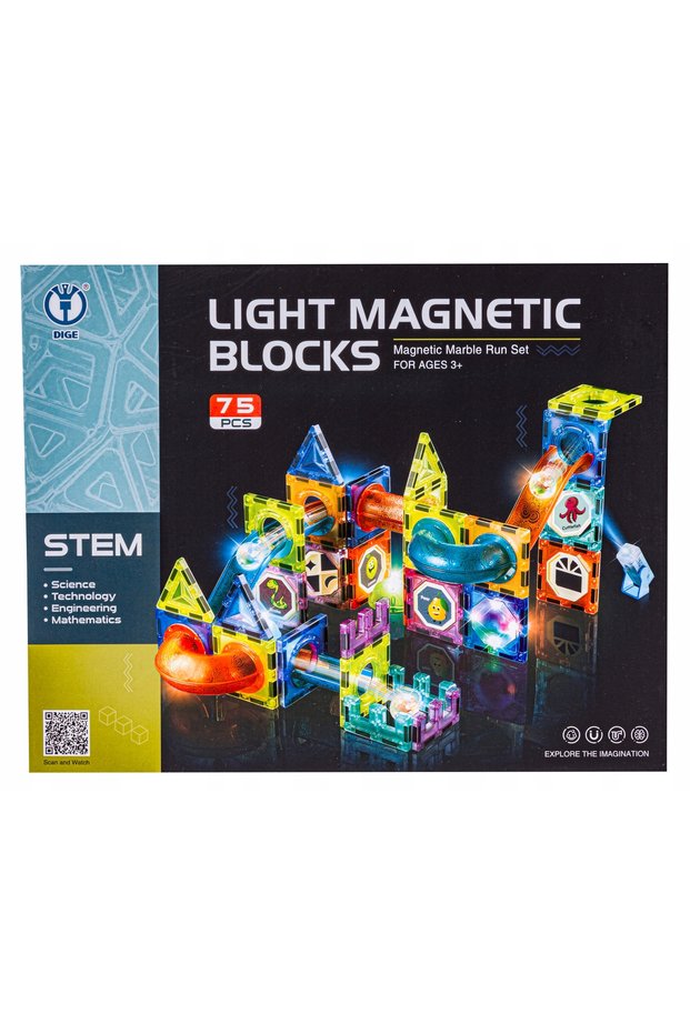 MEGA CREATIVE MAGNETIC BUILDING BLOCKS LUMINOUS TRACK 75 el GIFT