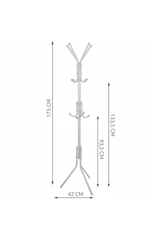 Cuier de podea 170cm - alb 23814
