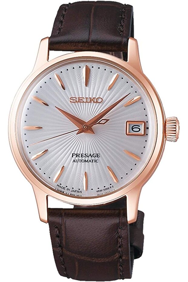 Womens Analogue Automatic Watch with Leather Strap SRP852J1, Brown, One Size, Strap