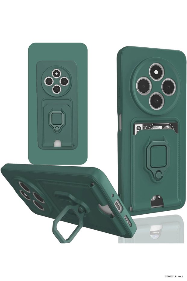 Zngzrmll Newface Redmi 14C Case Zuma Silicone with Business Card Holder and Ring (204557) - Green